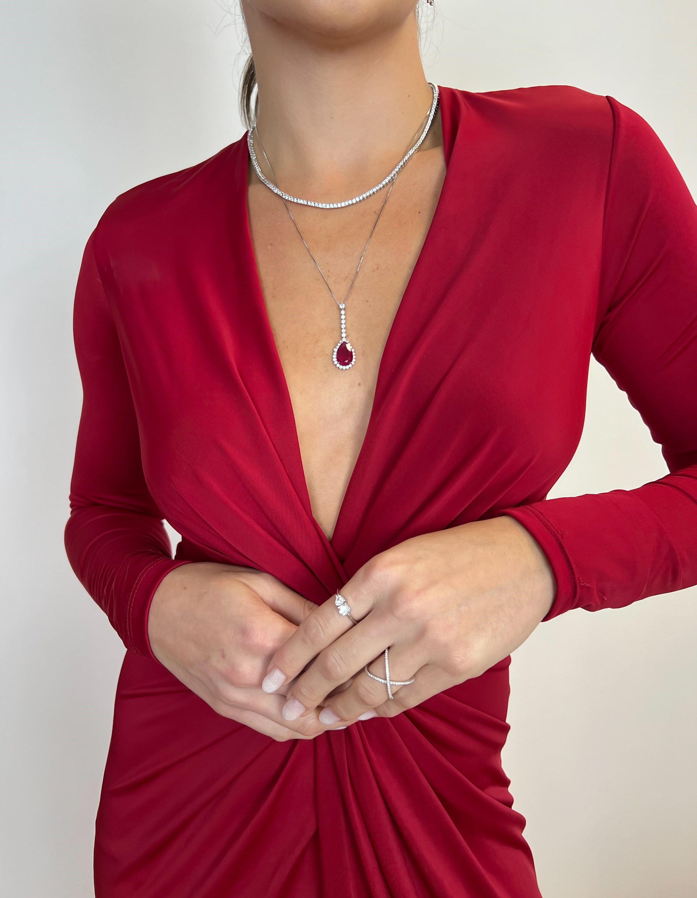 Vestido manga longa vermelho suplex