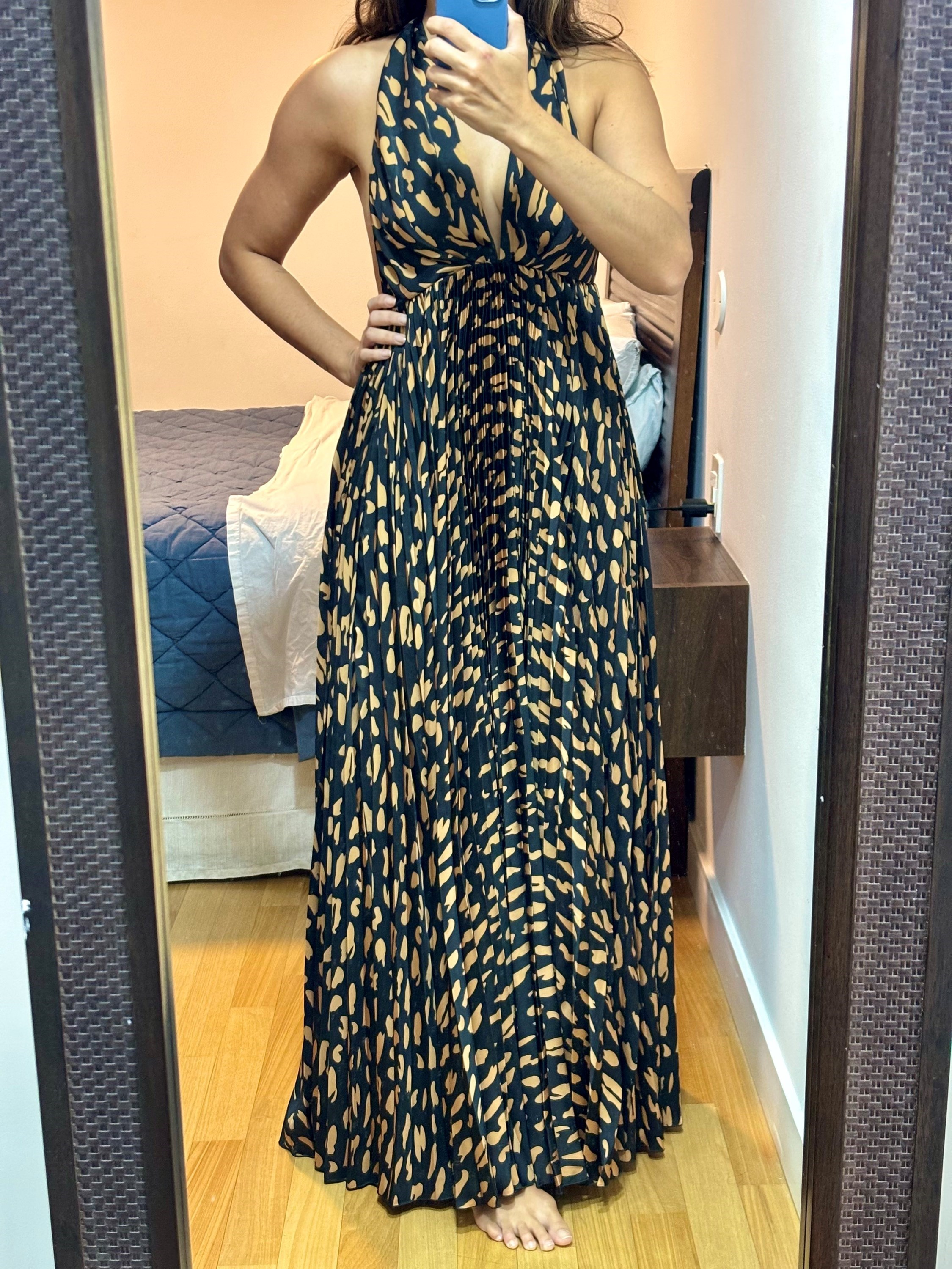 Vestido longo plissado Fabulous Agilitá 