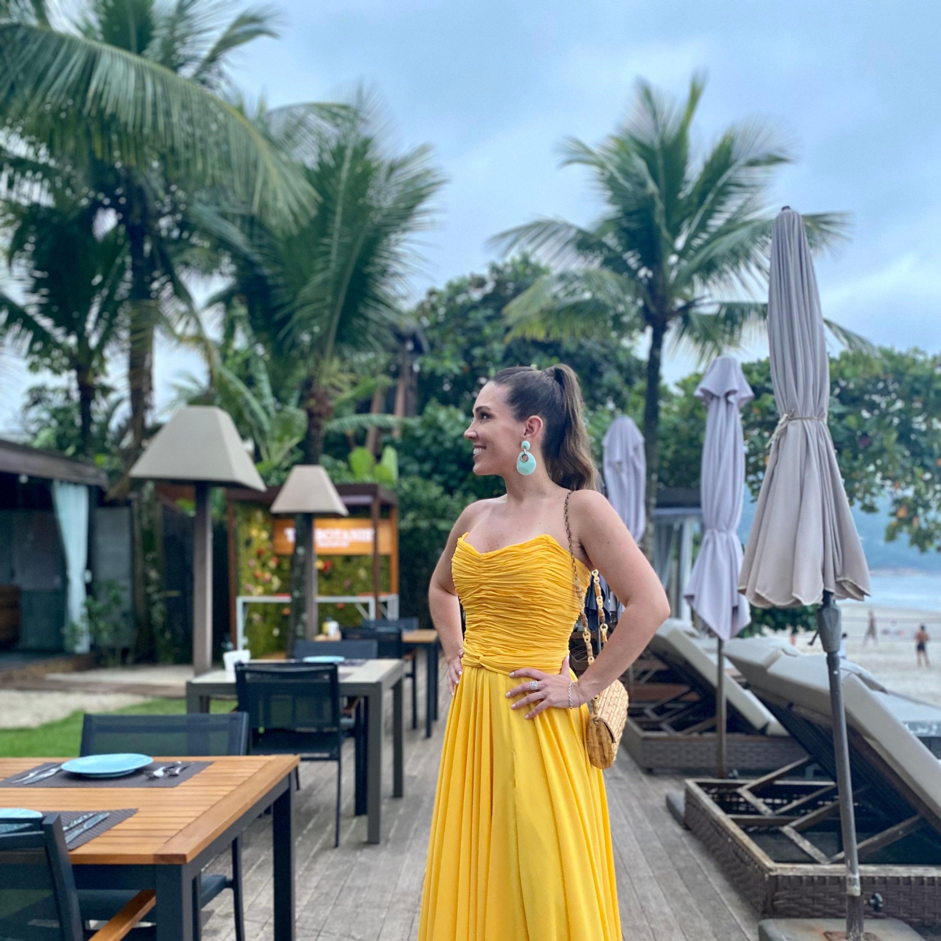 Vestido Amarelo tomara que caia