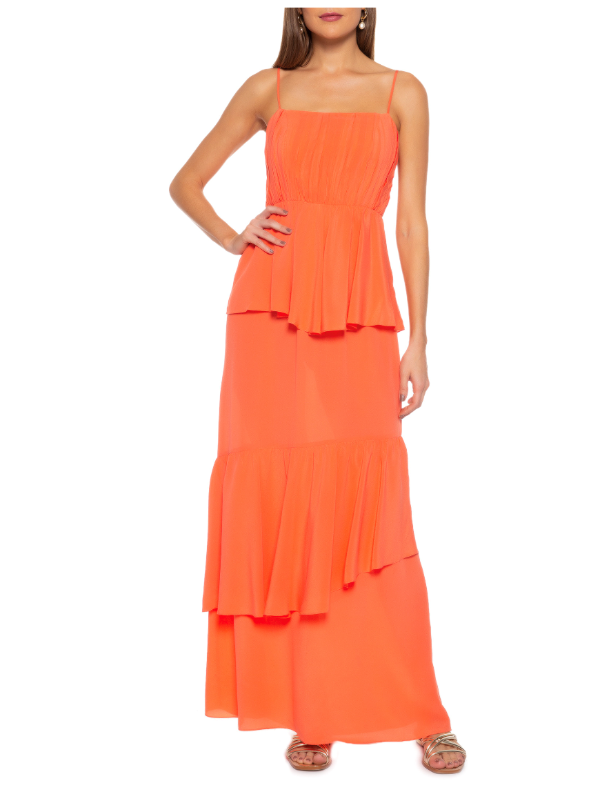 Vestido longo em seda Le Lis Blanc